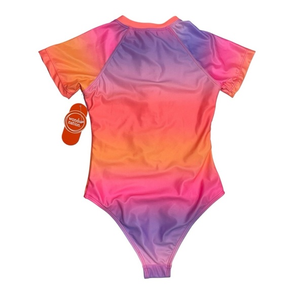 Wonder Nation Kids' Orange and Purple Rash guard Size M (7/8) UPF 50+ - Picture 5 of 7